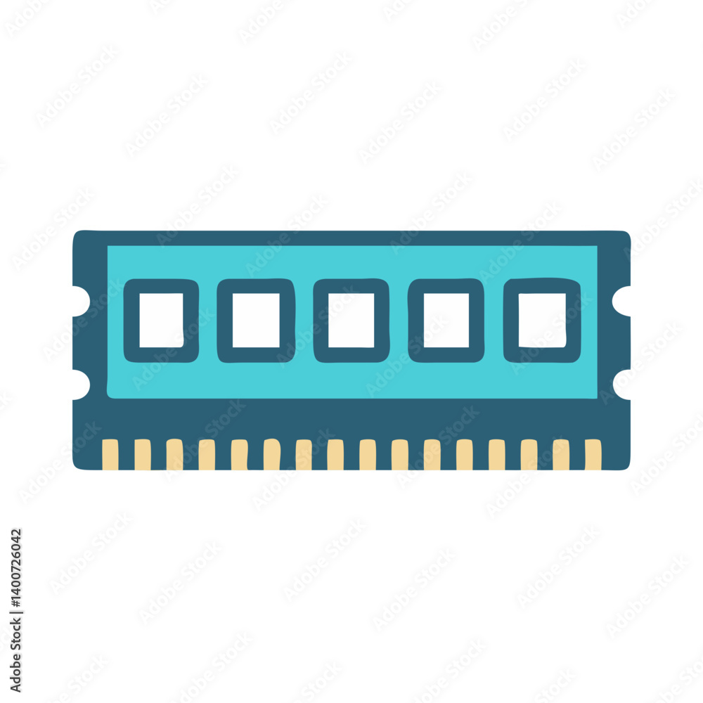 Poster RAM Memory Module Icon Representing Computer Hardware and Digital Data Storage