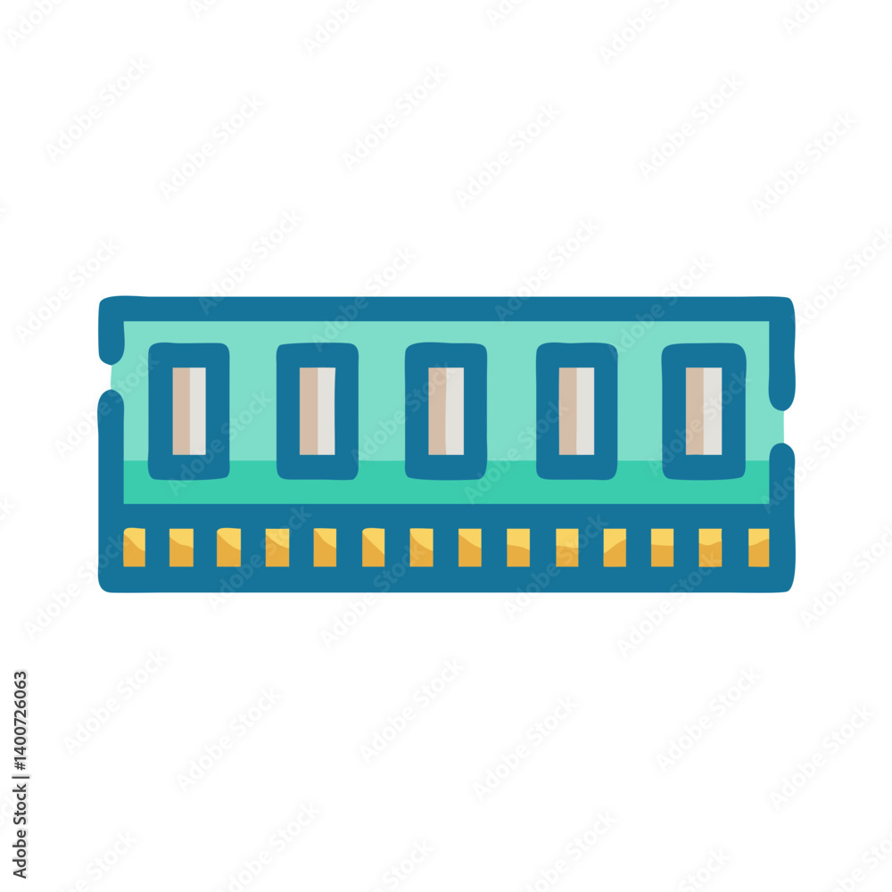 Poster RAM Memory Module Icon Representing Computer Hardware and Digital Data Storage