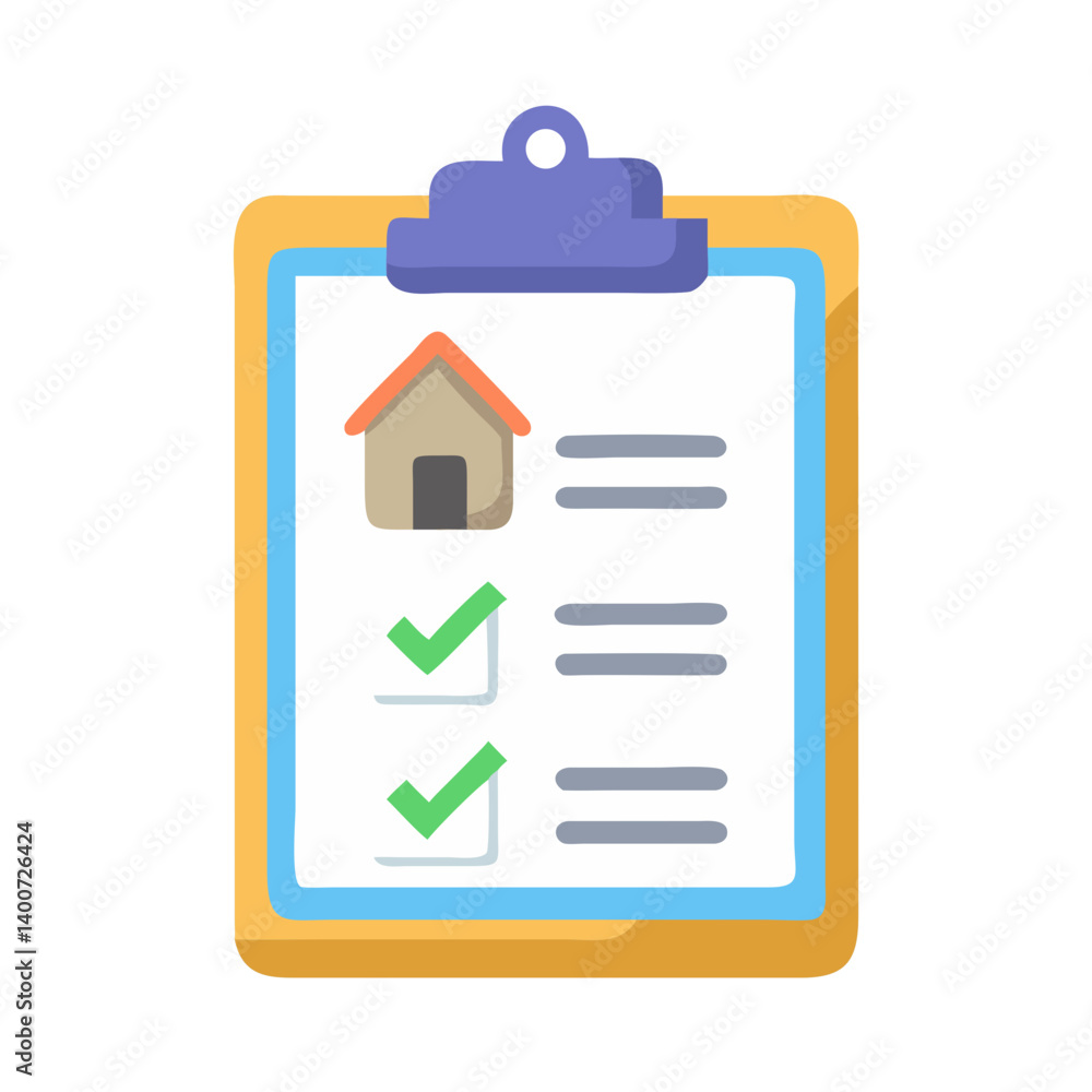 Aufkleber real estate property checklist on clipboard icon representing property inspection and management tas
