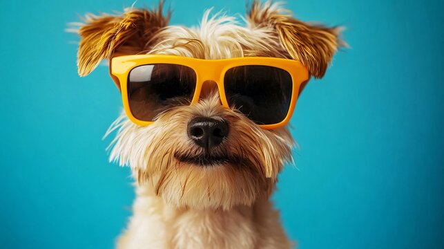 Cool Dog Wearing Sunglasses Strikes a Duck Face Pose Outdoors