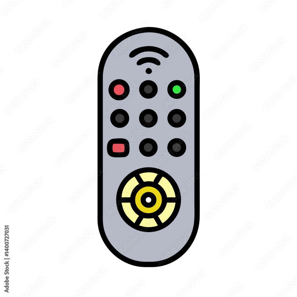 Fototapete Remote Control with Navigation Buttons Icon Representing Media Access and Device Operation