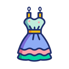 Birthday Dress with Festive Details Icon Design