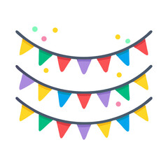 Decorative Party Bunting Banners Icon Design