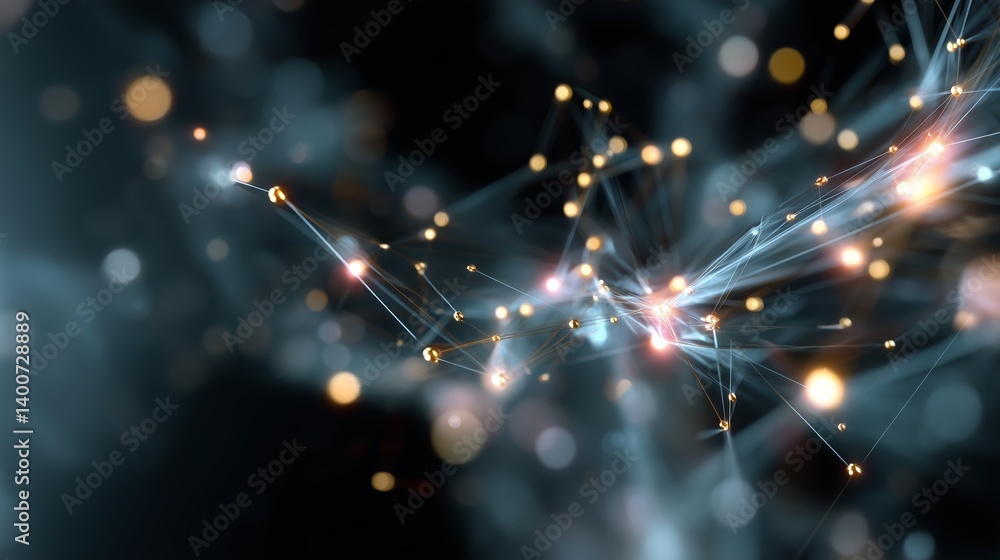 Poster Complex network of interconnected points and lines in a digital abstract representation