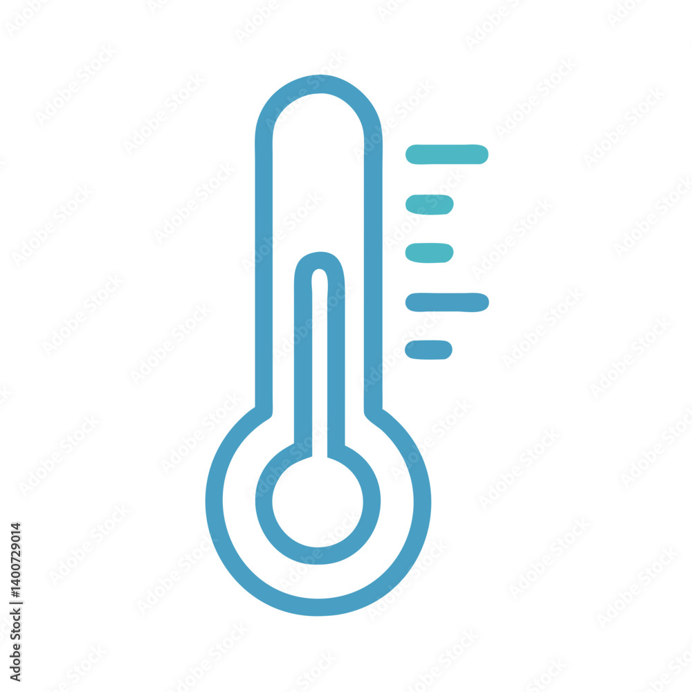 Poster Thermometer Icon Representing Temperature Measurement and Heat Detection