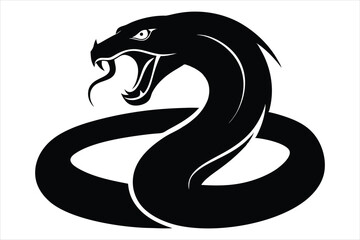 Fototapeta premium coiled snake silhouette