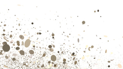 Cascading Splendor: Striking 3D Illustration Showcasing a Dazzling gold Confetti Display PNG