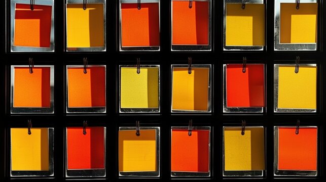 Colorful Paint Swatches Display Art Studio Photography Bright Environment Close-up View Visual Inspiration for Designers