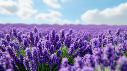 Obraz premium Lavender field, vibrant purple blooms