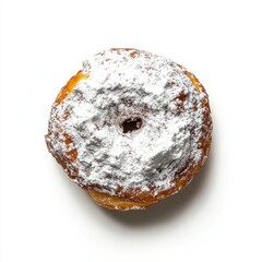 Powdered donut top view