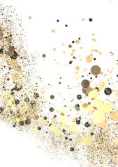Enchanting Delight: Spectacular 3D Illustration Showcasing Enchanting gold Confetti PNG