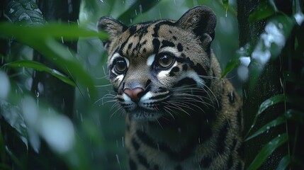 Fototapeta premium Clouded Leopard in Rainforest