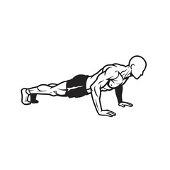 Push-Up Performance: A meticulously crafted illustration showcases a strong physique demonstrating the classic push-up exercise, emphasizing proper form and the power of physical fitness.