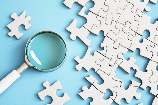 Puzzle Solving Challenge Home Office Creative Process Calm Environment Close-Up View Mindfulness Techniques for Enhanced Focus