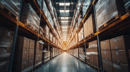Obraz premium Warehouse filled with boxes
