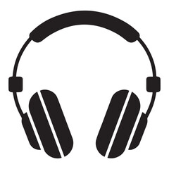 headphones of icons. Vector Black silhouettes. with white background
