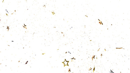 Stars - Holiday golden decoration, glitter frame isolated -