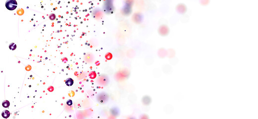 Vibrant abstract background with colorful bubbles and connections. Perfect for technology, science, or design projects.