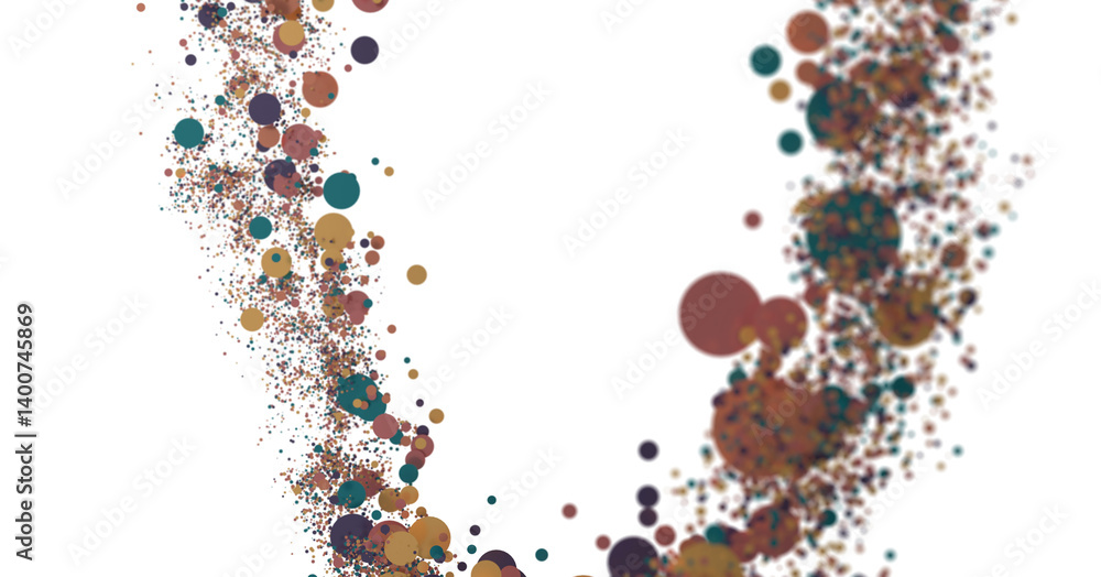 Poster Multicolor confetti abstract background with a lot of falling pieces, isolated on a white background. Festive decorative tinsel element for design