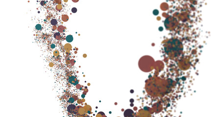 Multicolor confetti abstract background with a lot of falling pieces, isolated on a white background. Festive decorative tinsel element for design