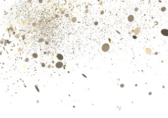 gold confetti background, isolated on transparent background PNG