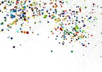 silver confetti explosion festive background