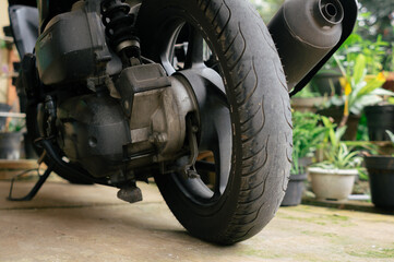 Rear tire the motorbike starting to thin