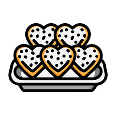 Heart Shaped Cookies in Decorative Tray Icon Design
