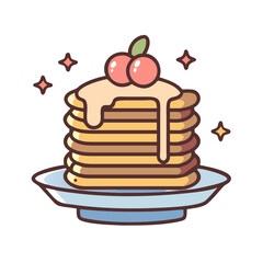 Stacked Pancakes with Sparkle Detail Icon Design