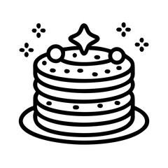 Stacked Pancakes with Sparkle Detail Icon Design