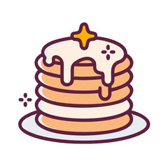 Stacked Pancakes with Sparkle Detail Icon Design