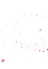 Banner with golden decoration. Festive border with falling glitter dust and stars.