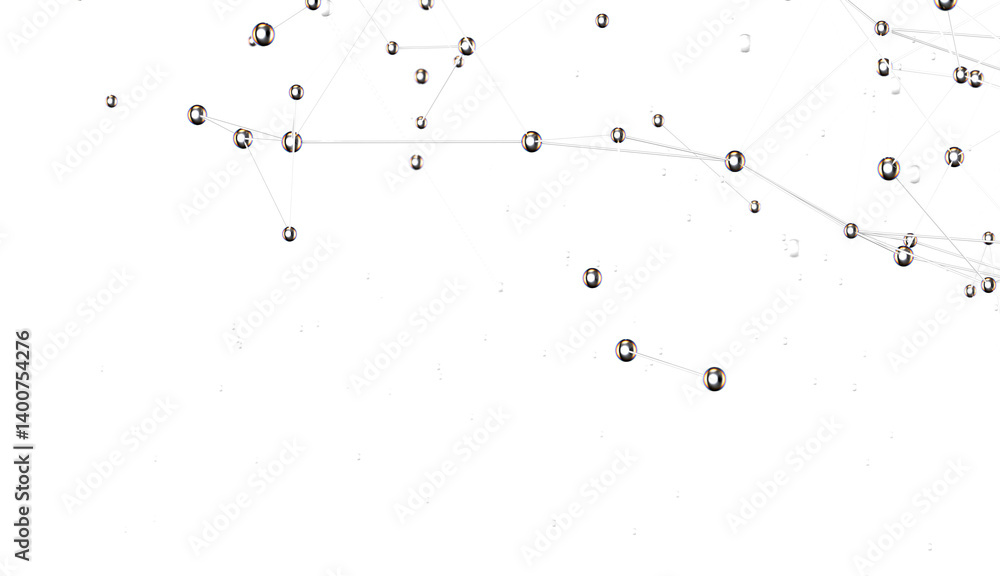 Poster The structure of the network connection of points and lines. Data technology.
