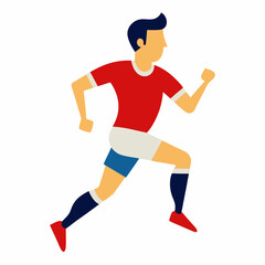 Obraz premium football player running vector art silhouette
