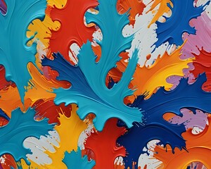 Naklejka premium seamless pattern with colorful leaves