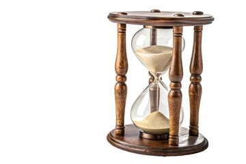Classic Wooden Sand Timer with Glass Bulbs for Time Management and Decor.
