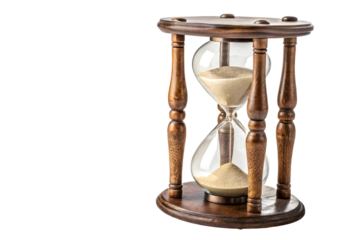Classic Wooden Sand Timer with Glass Bulbs for Time Management and Decor.