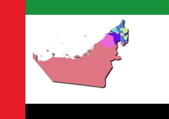 High-resolution illustration of the map of Uni Emirat Arab, showcasing the complete geographical shape of the country