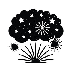 fireworks sky vector art silhouette