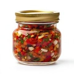 Glass Jar with Red Salsa