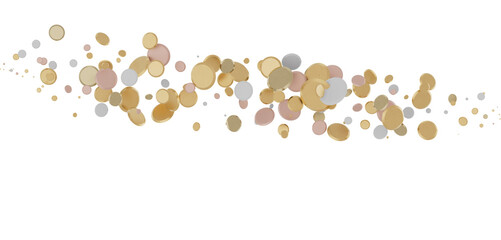 Celestial Celebration: Radiant 3D Illustration of Celestial gold Confetti