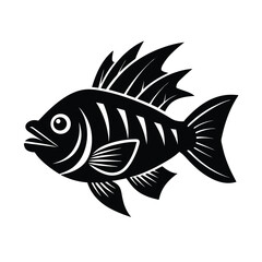 fish head tropical style vector art silhouette