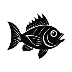 fish head tropical style vector art silhouette
