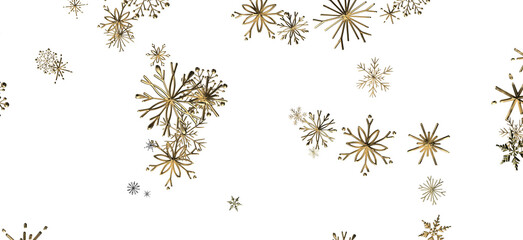 Gentle Snow Drift: Mind-Blowing 3D Illustration of Falling Holiday Snowflakes