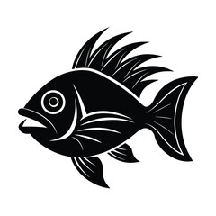 fish head tropical style vector art silhouette
