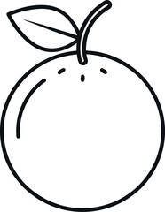 Amanatsu orange line art vector icon on transparent background