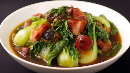 Braised Pork Chopped with Mustard Greens and Napa Cabbage in Rich Sauce Perfect for Culinary Enthusiasts