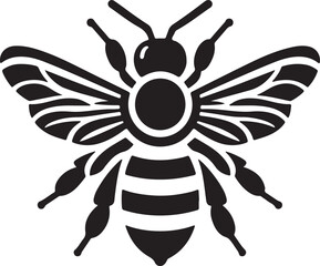 Fototapeta premium Bee Flying black silhouette vector,vector illustration of a flying bee