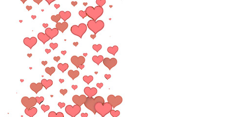 realistic isolated heart confetti on the transparent background for decoration and covering. Concept of Happy Valentine's Day, wedding and anniversary