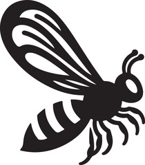  Bee Flying black silhouette vector,vector illustration of a flying bee